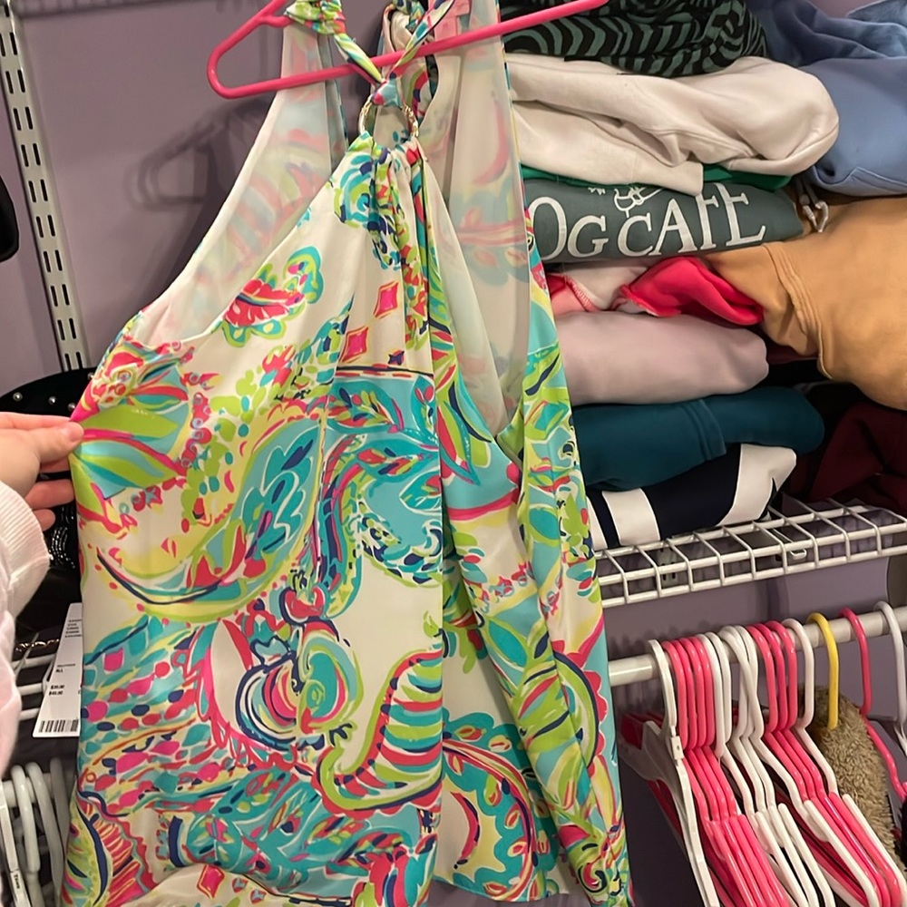 Lilly Pulitzer Tie Halter Blouse